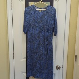 🟣3/$20-Apt. 9 Blue Patterned Long Sleeve Dress